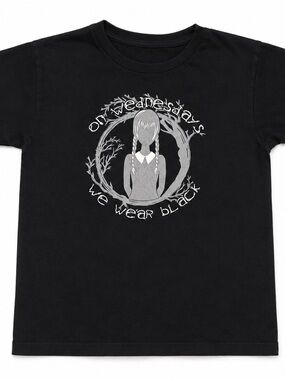 Wednesday “On Wednesdays We Wear Black” Graphic Tee Youth M